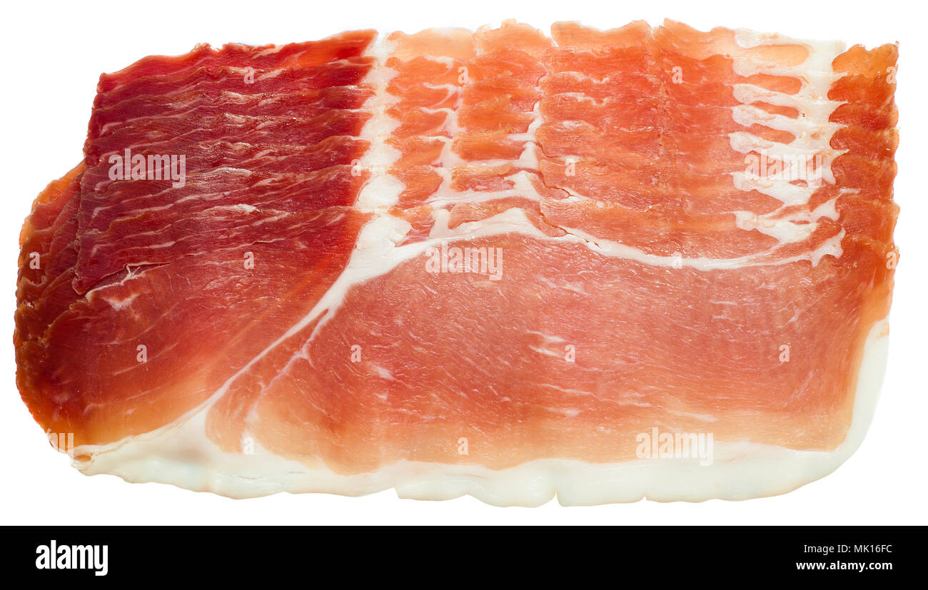 prosciutto crudo or dried pork meat, italian traditional food isolated
