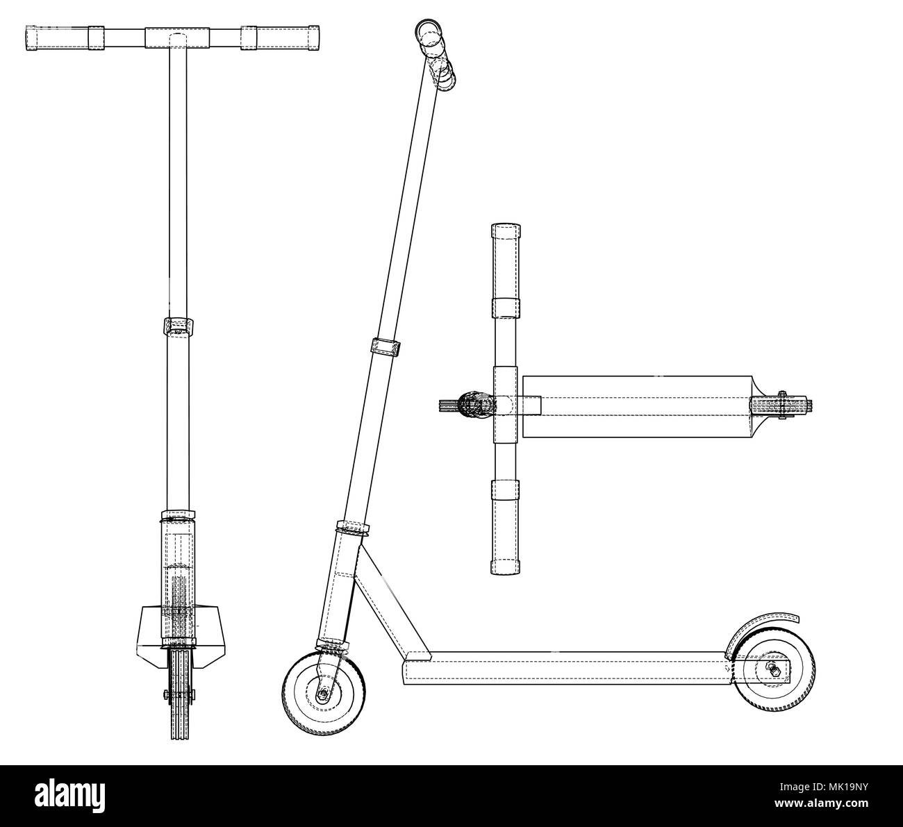 Kick scooter outline. Vector Stock Vector Image & Art Alamy