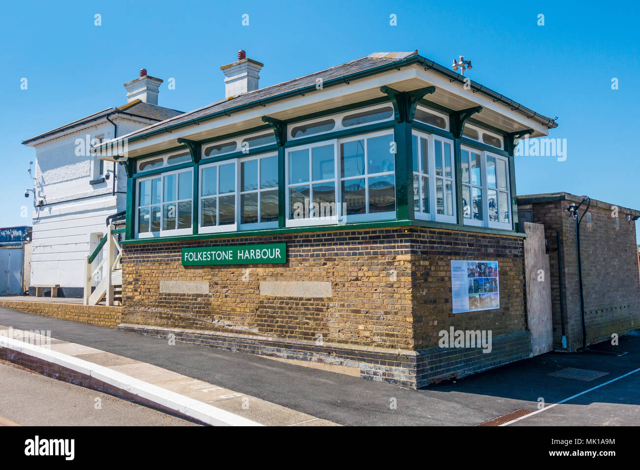 Old Signal Box,Folkestone Harbour Station,Folkestone,Kent,England,UK,Renovated,2018,Visitor Attraction,Folkestone,Kent Stock Photo