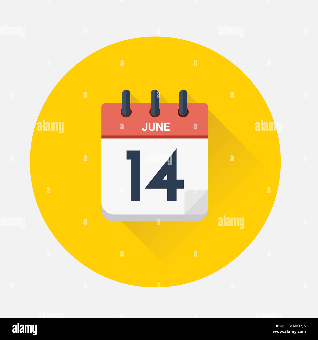 Vector illustration. Day calendar with date June 14, 2018. Ramadam concept Stock Photo