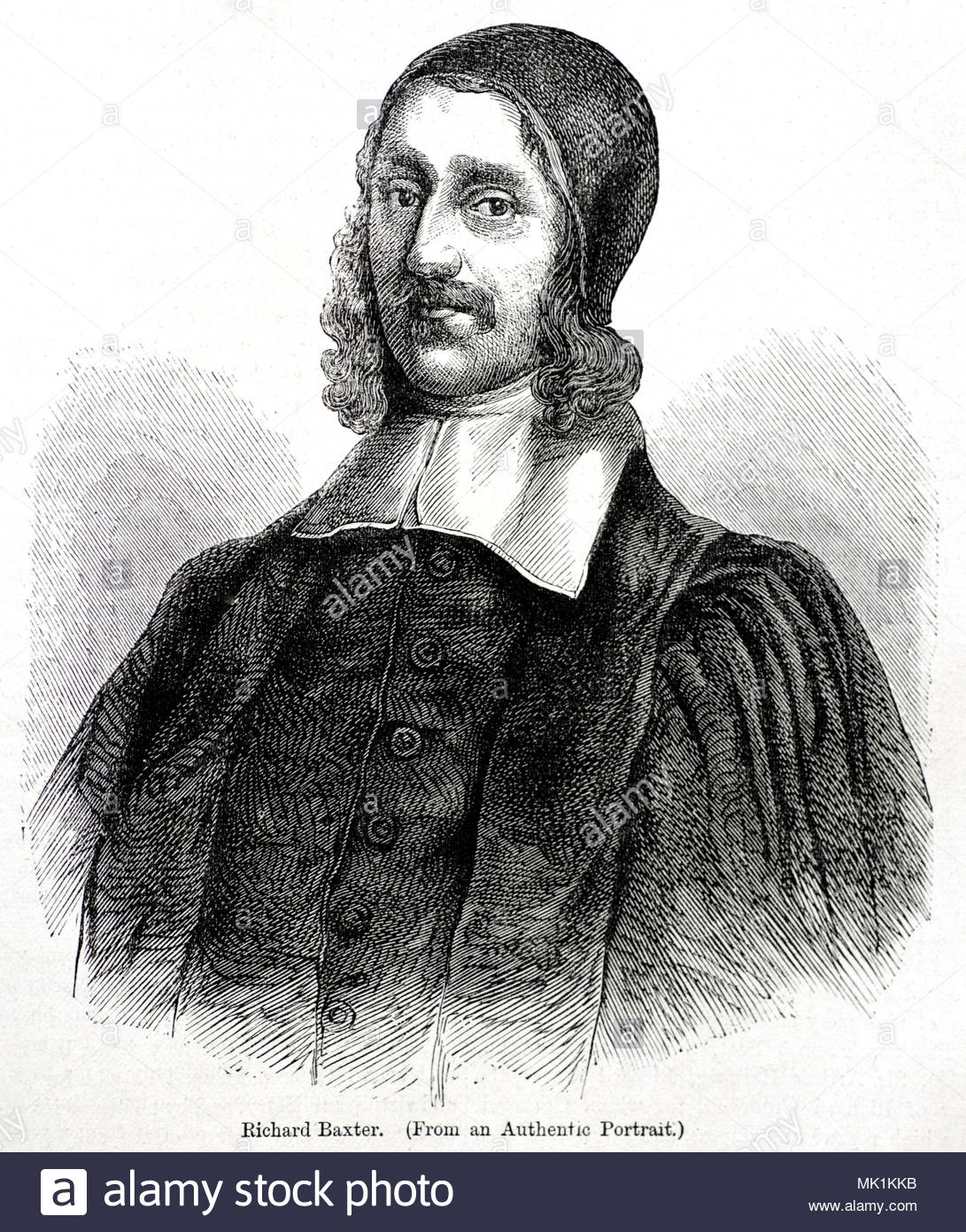 Richard Baxter 1615 – 1691 was an English Puritan church leader, poet, hymnodist, theologian, antique illustration from circa 1880 Stock Photo