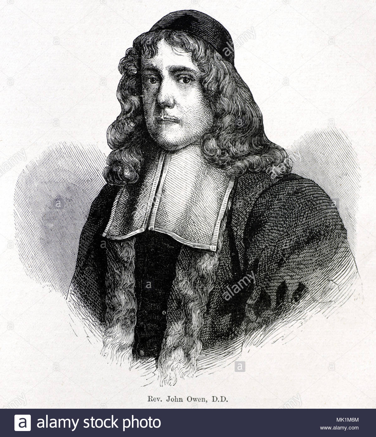 John Owen 1616 – 1683 was an English Nonconformist church leader, theologian, and academic administrator at the University of Oxford, antique illustration from circa 1880 Stock Photo