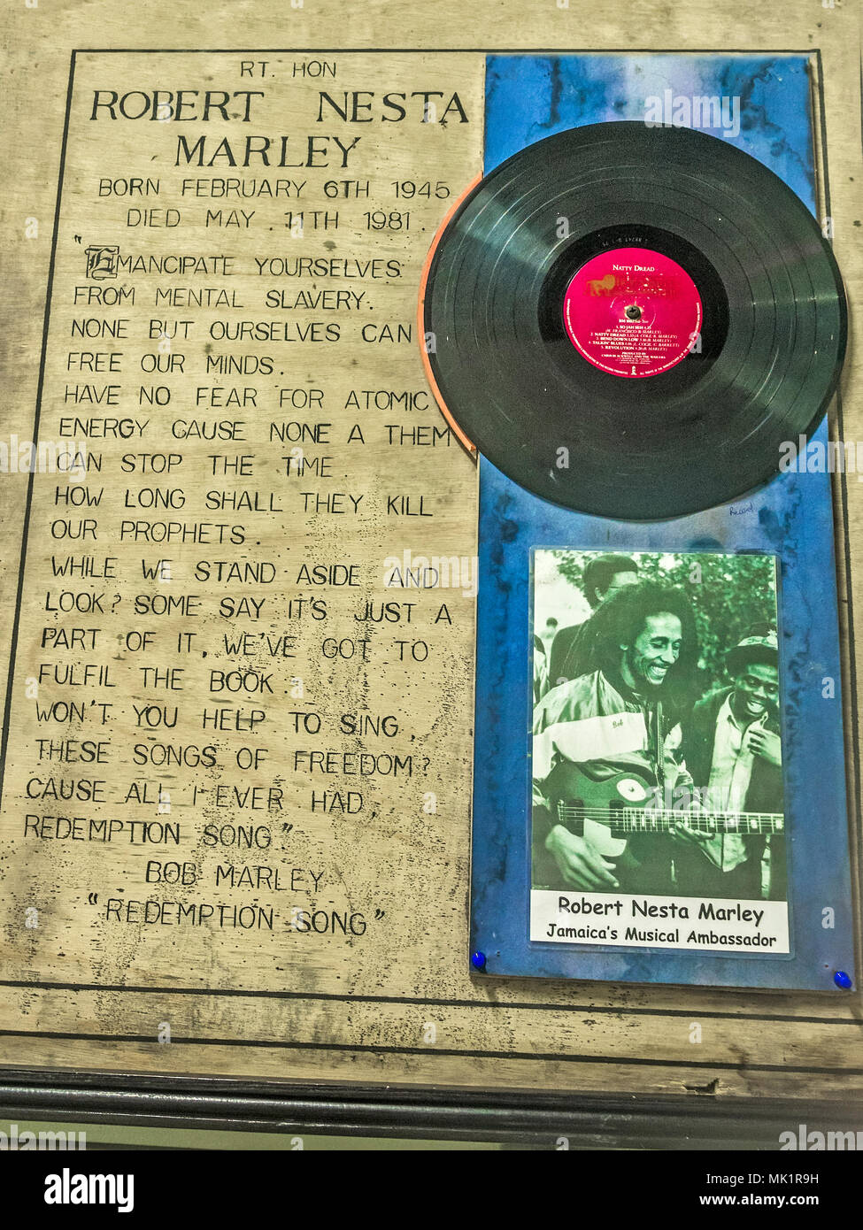 Bob Marley memorabilia, Jamaica, West Indies Stock Photo