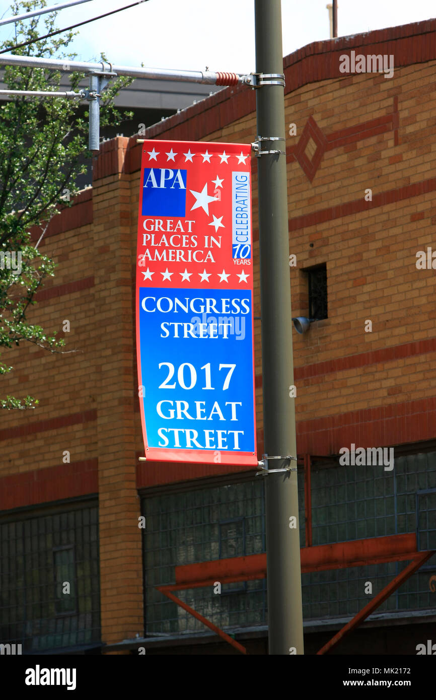 Great Places in America banner in downtown Tucson AZ Stock Photo