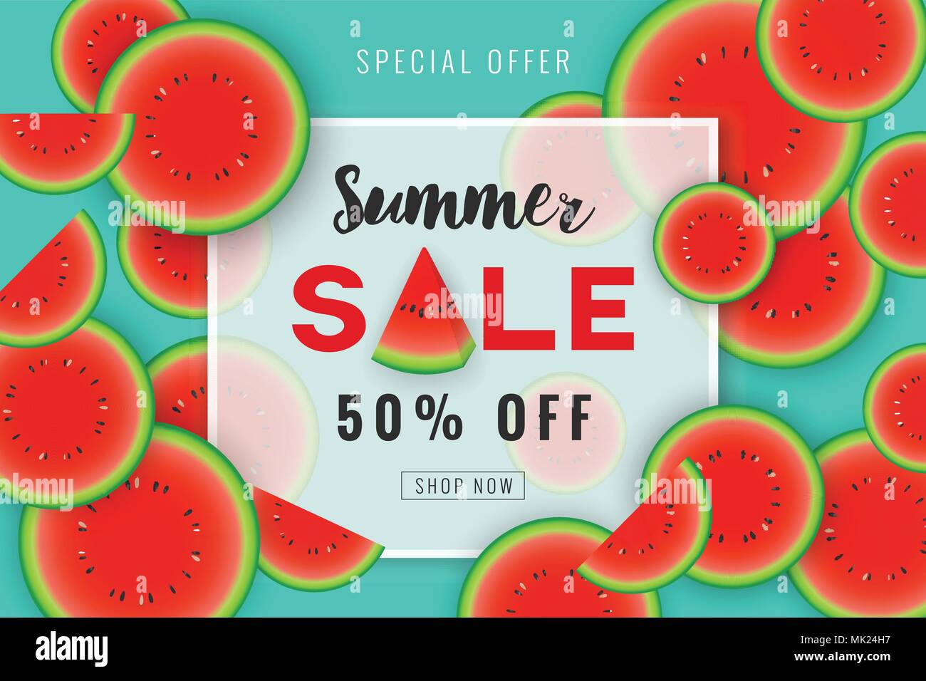 Summer Sale Promotion Banner Background Design With Slice