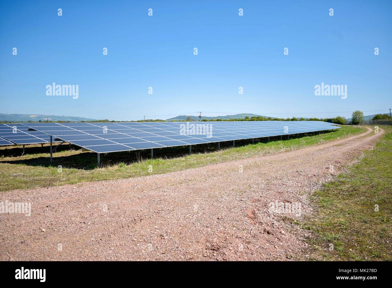 Solar panels at a solar farm, Gloucestershire, UK Stock Photo Alamy