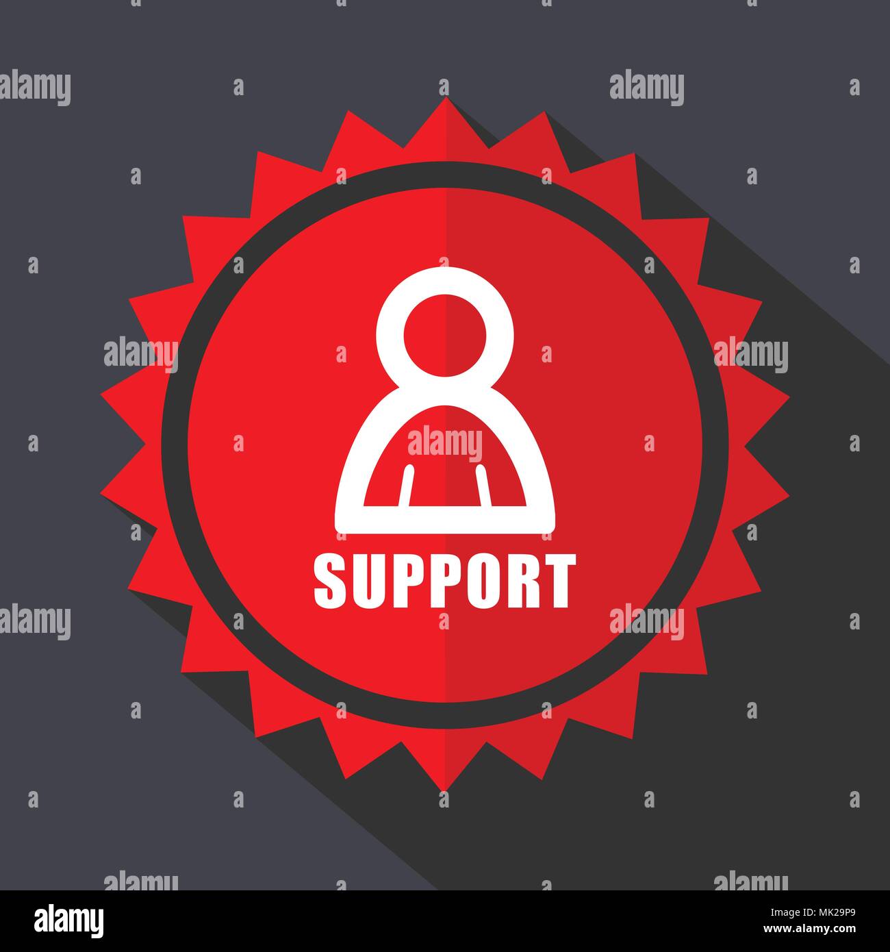 Support red sticker flat design vector icon Stock Vector Image & Art ...