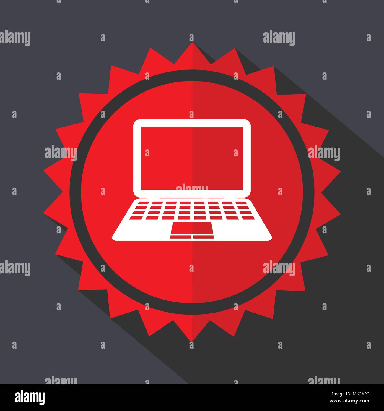 Computer red sticker flat design vector icon Stock Vector Image & Art ...