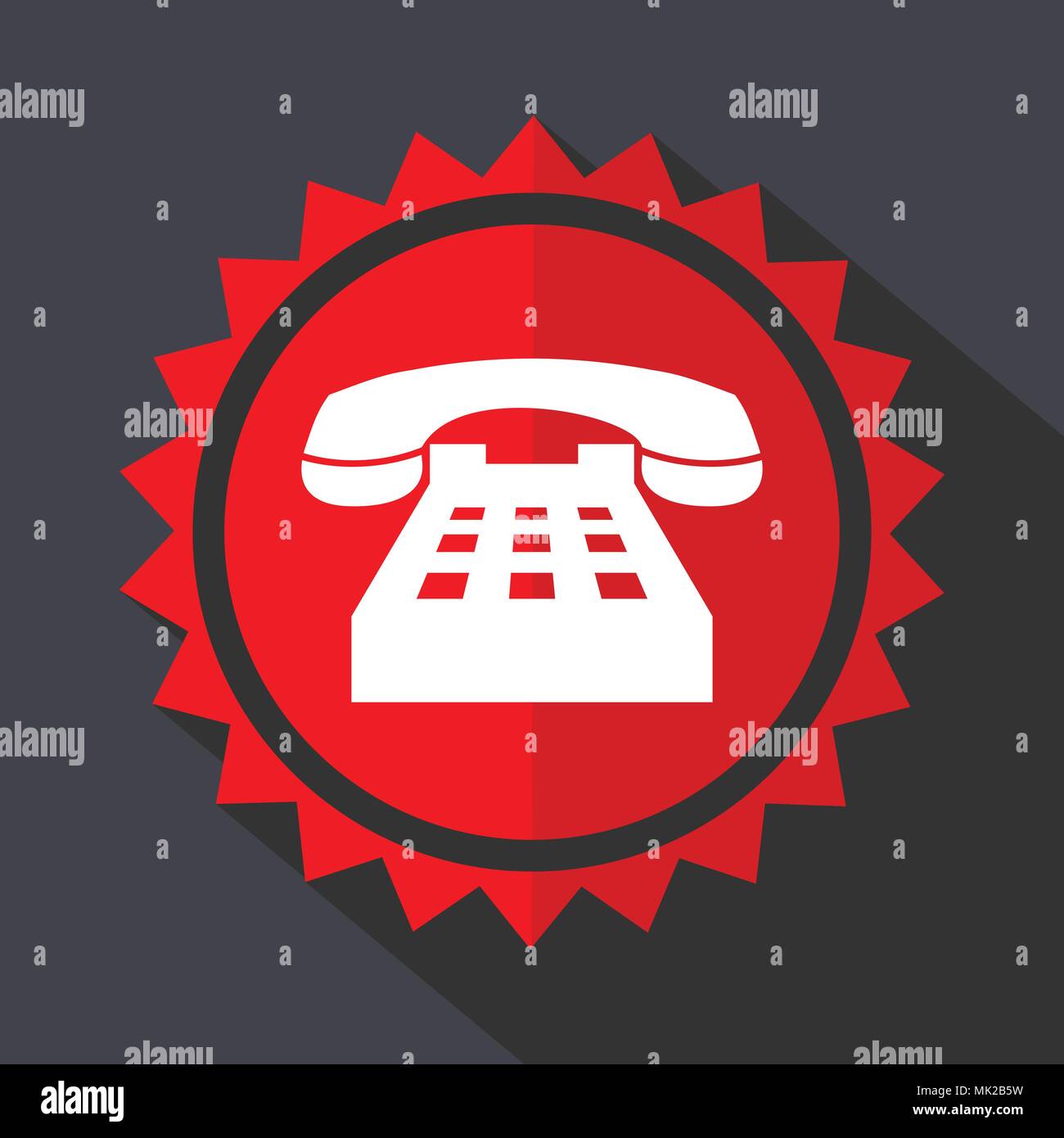 Phone red sticker flat design vector icon Stock Vector Image & Art - Alamy