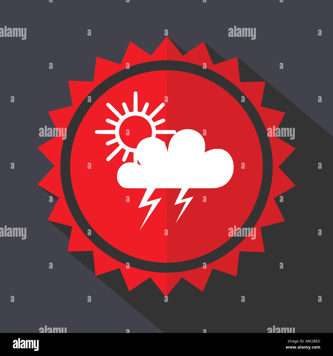 Storm red sticker flat design vector icon Stock Vector Image & Art - Alamy