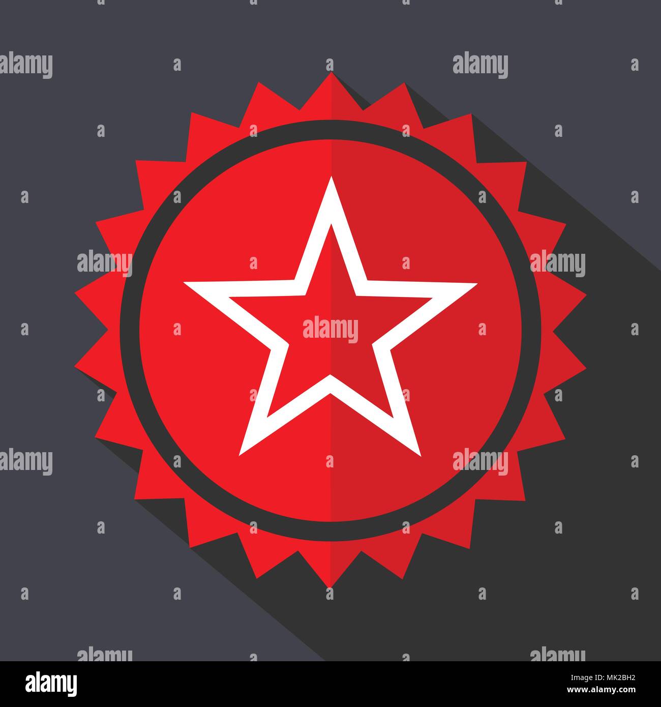 Star red sticker flat design vector icon Stock Vector