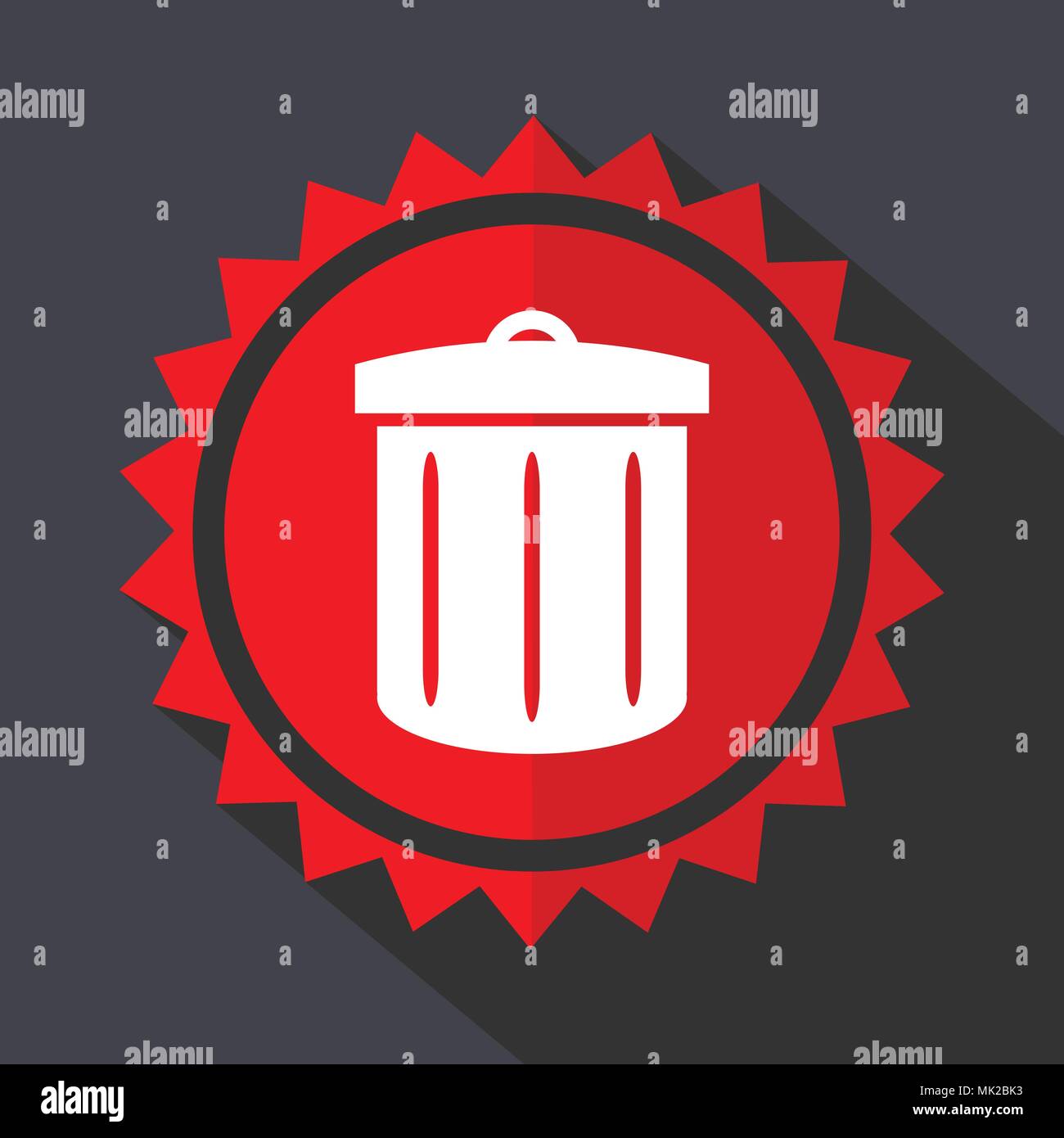 Recycle red sticker flat design vector icon Stock Vector