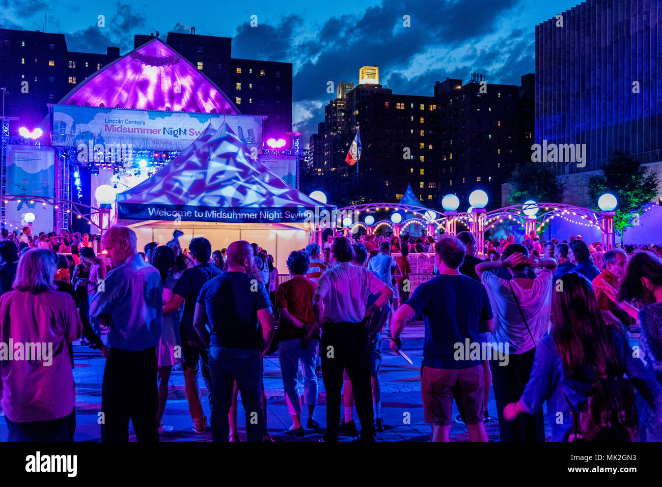 People enjoying a nice summer evening at the annual Midsummer Night