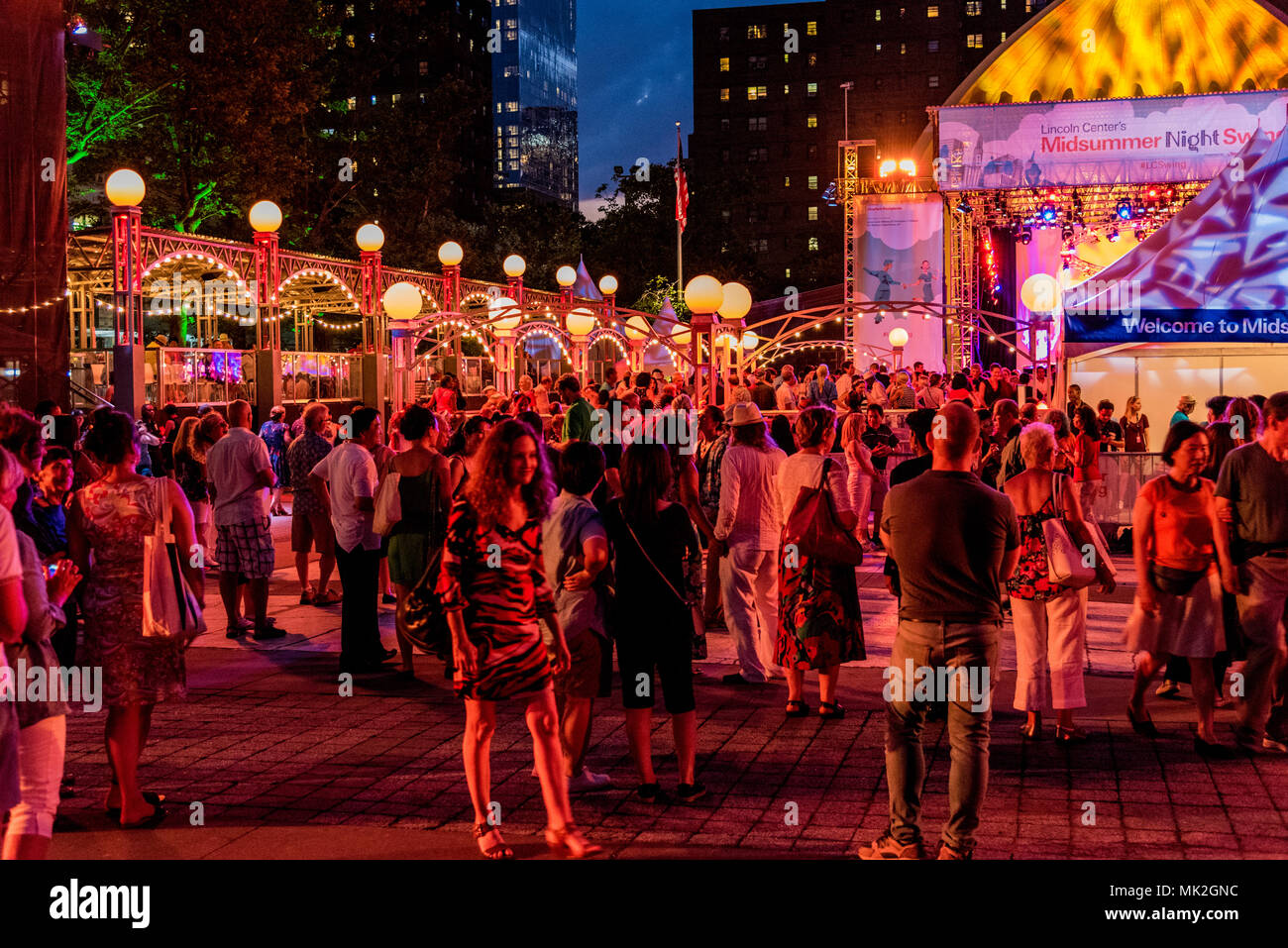 People enjoying a nice summer evening at the annual Midsummer Night