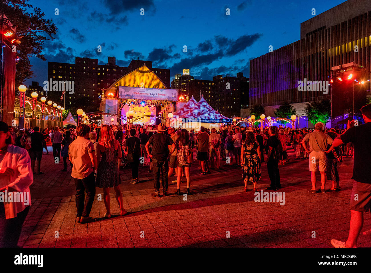 People enjoying a nice summer evening at the annual Midsummer Night