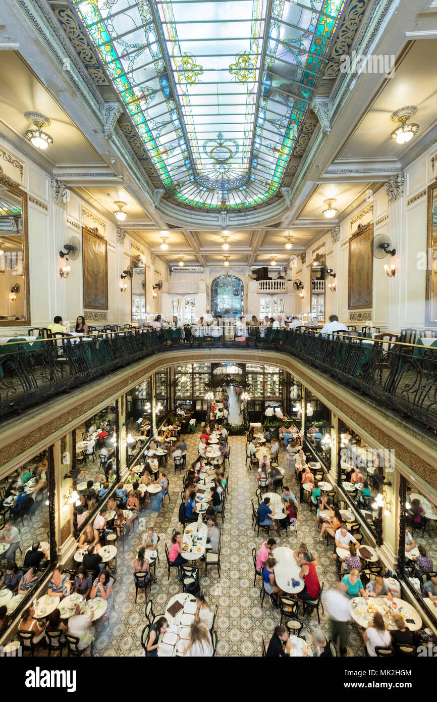 The Interior Of The Confeitaria Colombo Cafe In The Centre Of Rio De 