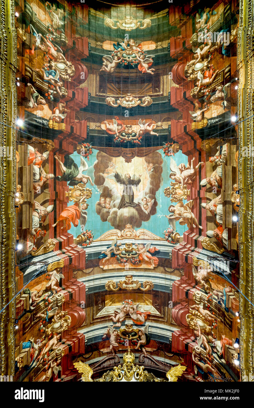 The interior of the 18th Century Portuguese rococo church of Sao ...