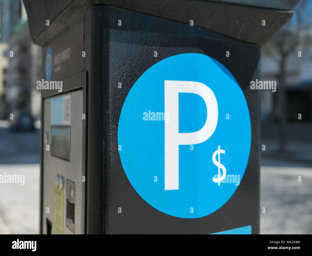 Car and parking machine with electronic payment Stock Photo