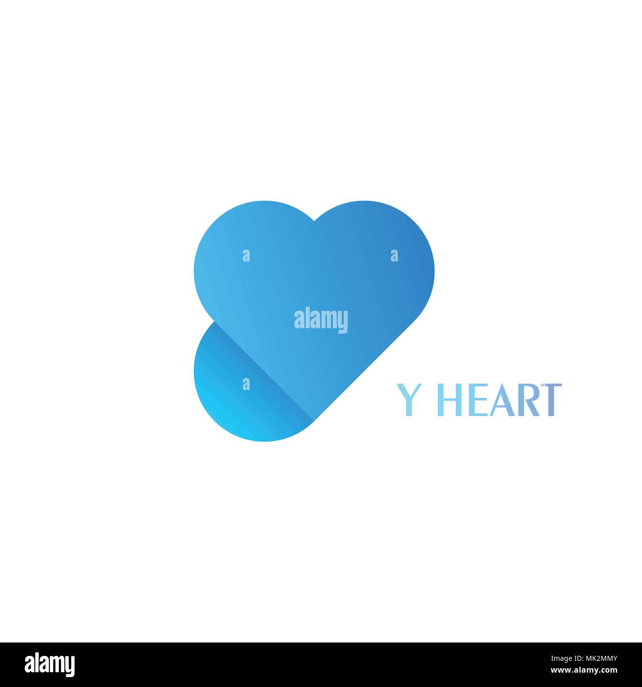 Letter Y and heart shape Logo Icon 1 Stock Vector