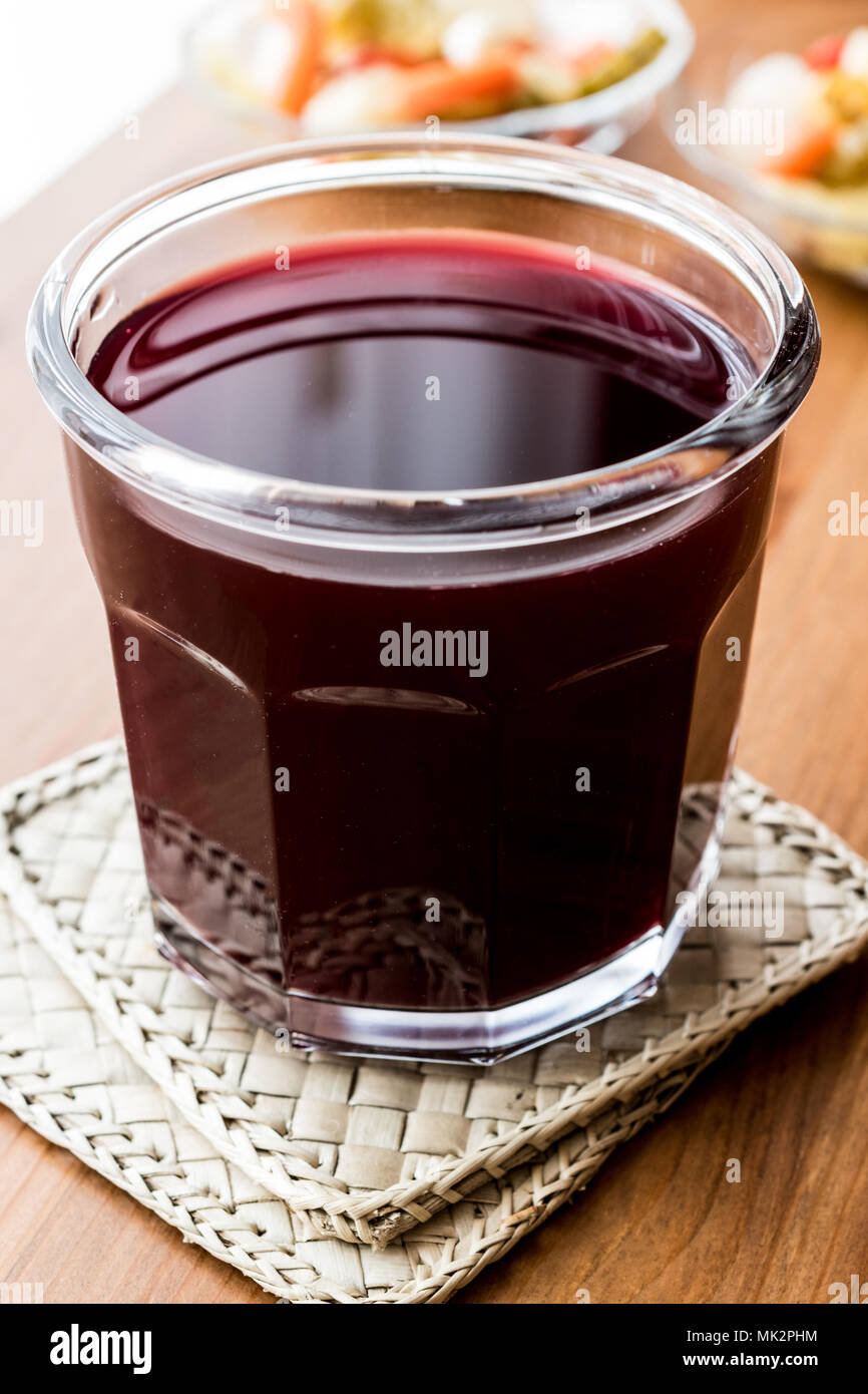 Turkish Turnip Juice with pickles / Salgam Suyu.(homemade beverage