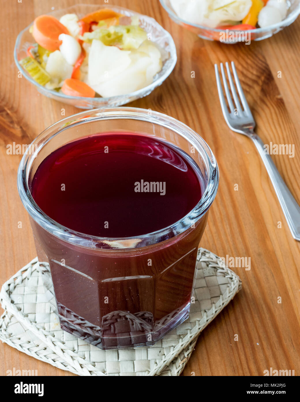 Turkish Turnip Juice with pickles / Salgam Suyu.(homemade beverage