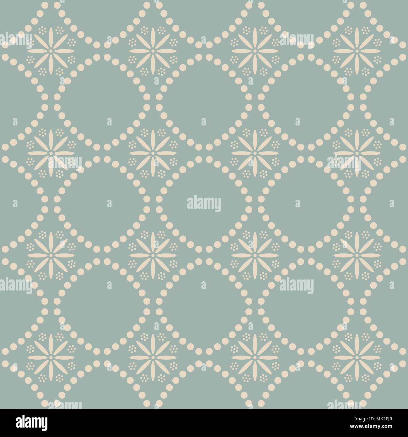 Antique seamless background Round Dot Line Cross Flower, Ideal for ...