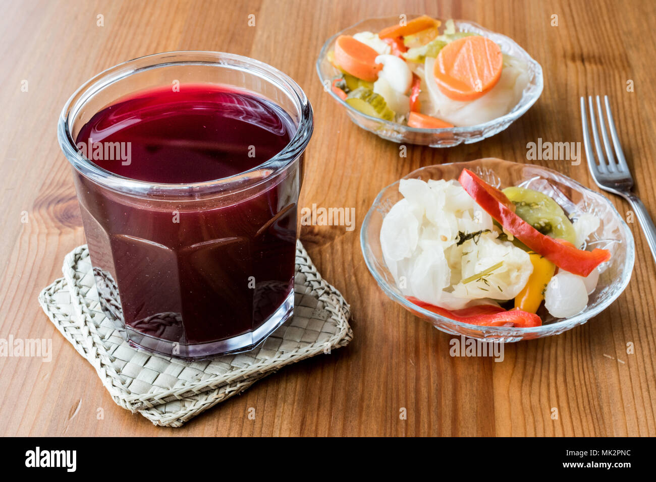 Turkish Turnip Juice with pickles / Salgam Suyu.(homemade beverage