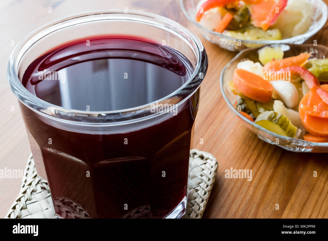 Turkish Turnip Juice with pickles / Salgam Suyu.(homemade beverage