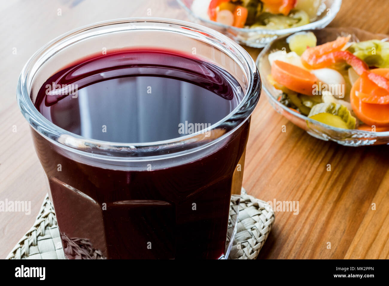 Turkish Turnip Juice with pickles / Salgam Suyu.(homemade beverage