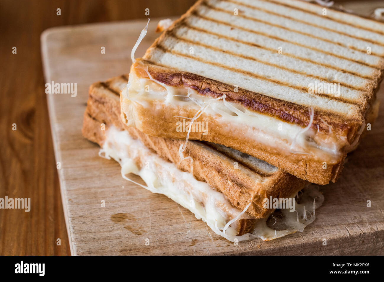 Turkish Sandwich Toast (Tost) with cheddar or melted cheese. turkish