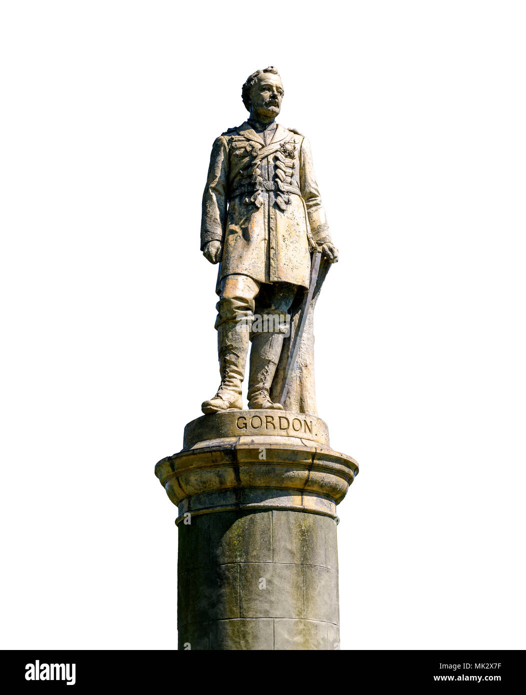 General Gordon a Terracotta statue made by Doulton Lambeth, in Gordon gardens gravesend Stock Photo