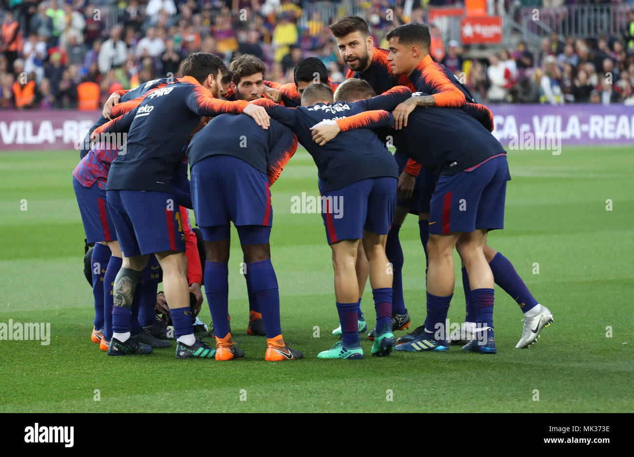 Barcelona, Spain. 6th May, 2018. Team Barcelone during the Spanish championship Liga football match between FC Barcelona and Real Madrid on May 6, 2018 at Camp Nou stadium in Barcelona, Spain - Photo Laurent Lairys / DPPI Credit: Laurent Lairys/Agence Locevaphotos/Alamy Live News Stock Photo