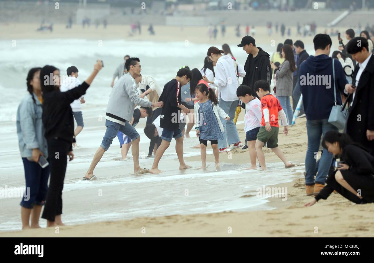 07th May 2018 Tourists At Haeundae Beach South Korean