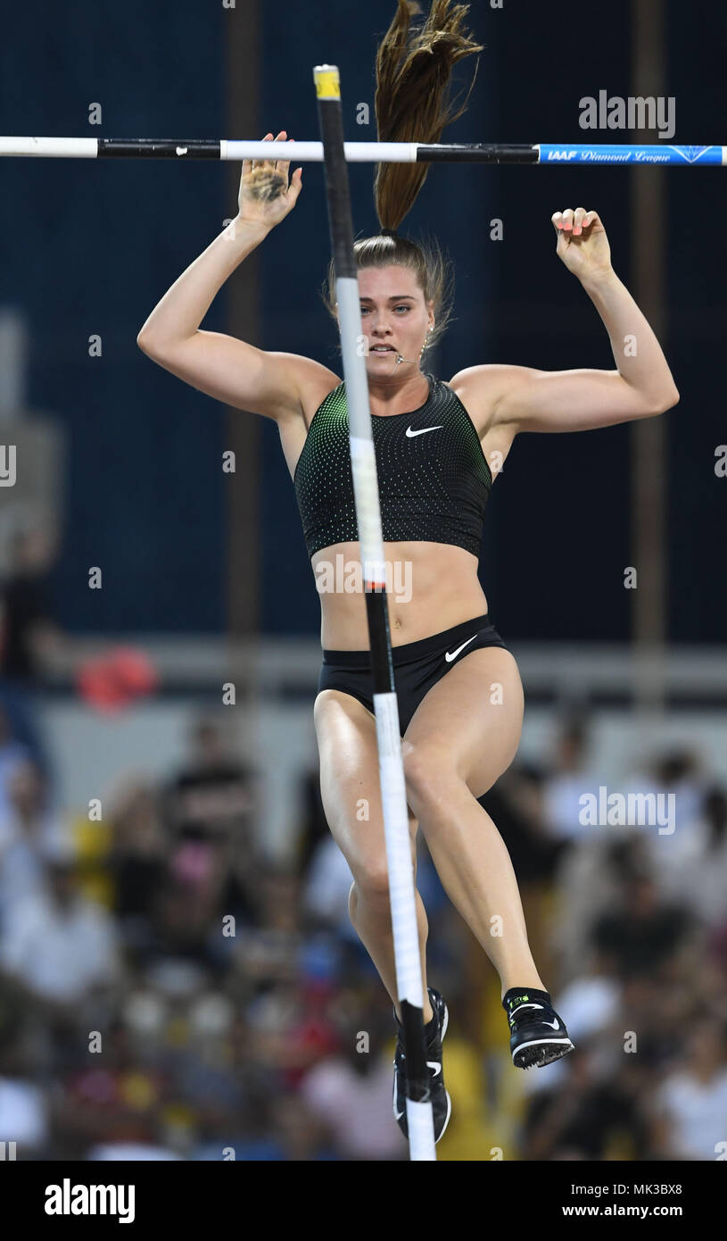 Alysha Newman (CAN) places seventh in the women's pole vault at 14-10 3 ...