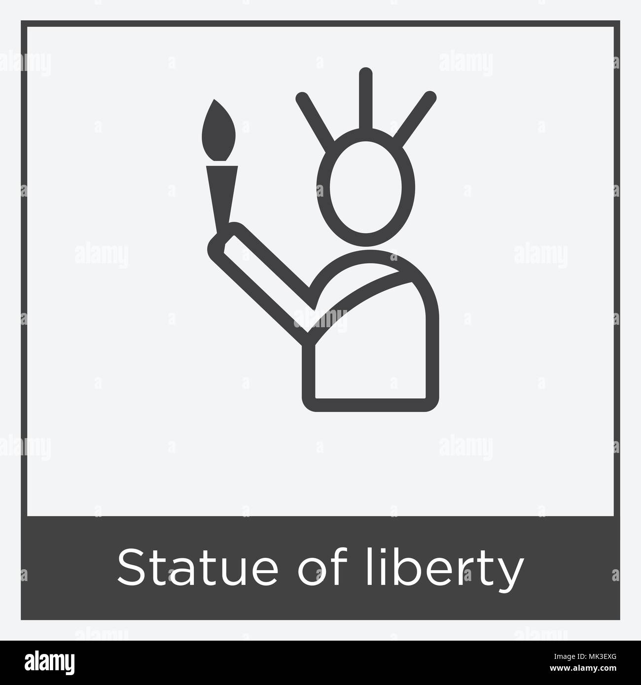 Statue Of Liberty Icon Black