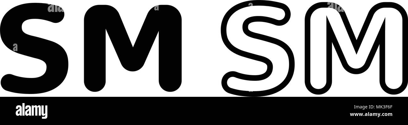 SM mark icon, isolated on white background Stock Vector