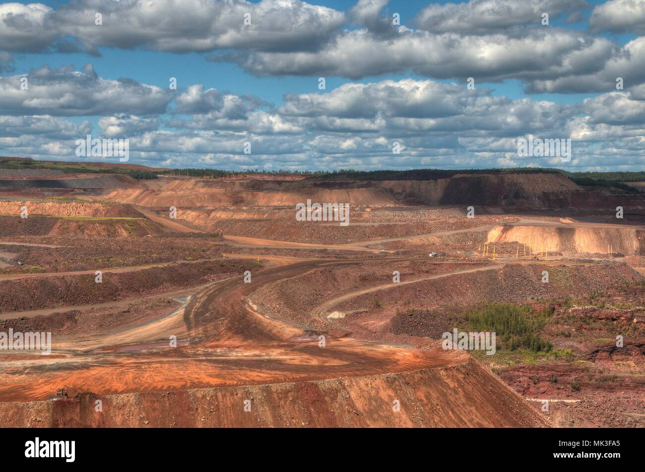 Hibbing, Minnesota has one of the largest open pit mines Stock Photo