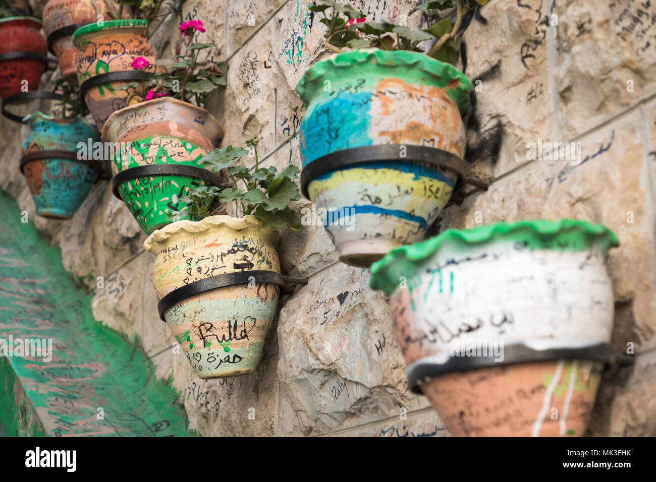 Famous stairs and flowers in Amman, Jordan Stock Photo Alamy