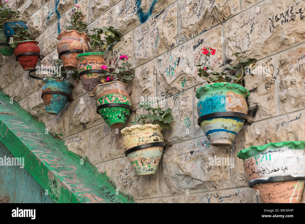 Famous stairs and flowers in Amman, Jordan Stock Photo Alamy