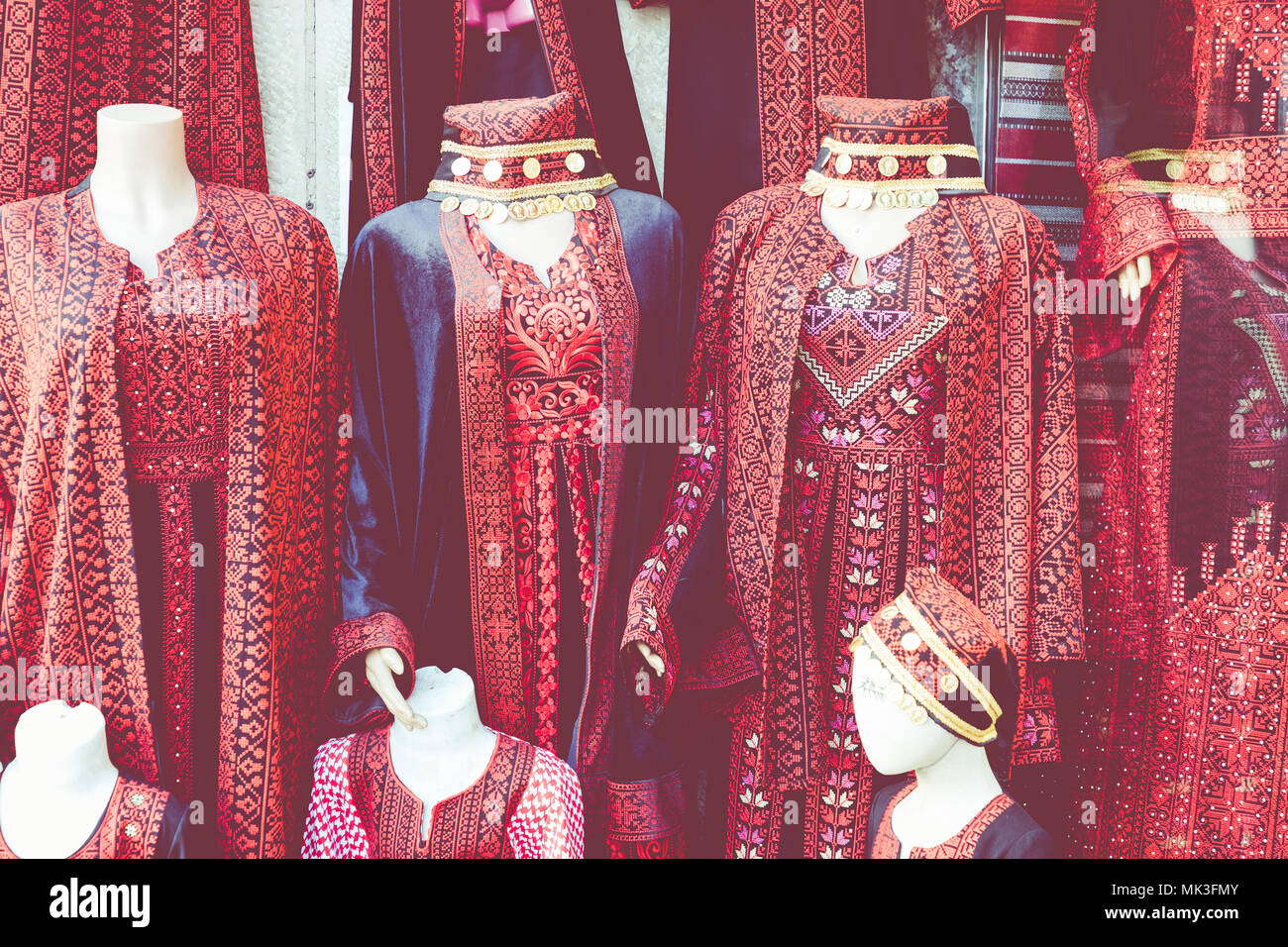 Beaded dress, traditional dress for sale in Amman, Jordan Stock Photo -  Alamy