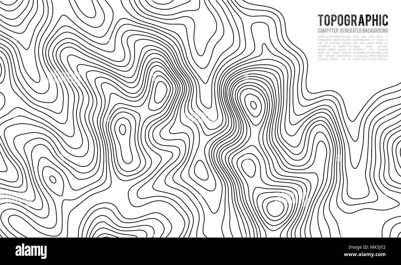 Topographic map contour background. Topo map with elevation. Contour map vector. Geographic World Topography map grid abstract vector illustration . Mountain hiking trail line map design . Stock Vector