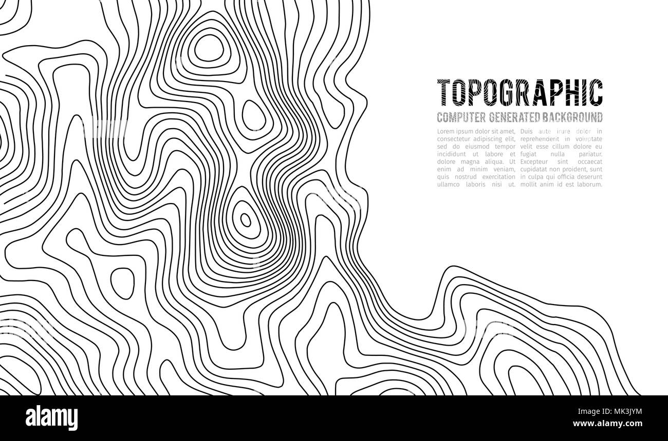 Topographic map contour background. Topo map with elevation. Contour map vector. Geographic World Topography map grid abstract vector illustration . Mountain hiking trail line map design . Stock Vector