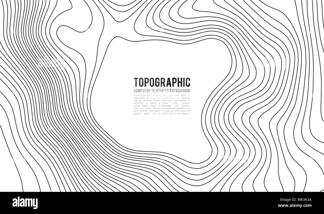 Topographic map contour background. Topo map with elevation. Contour map vector. Geographic World Topography map grid abstract vector illustration . Mountain hiking trail line map design . Stock Vector