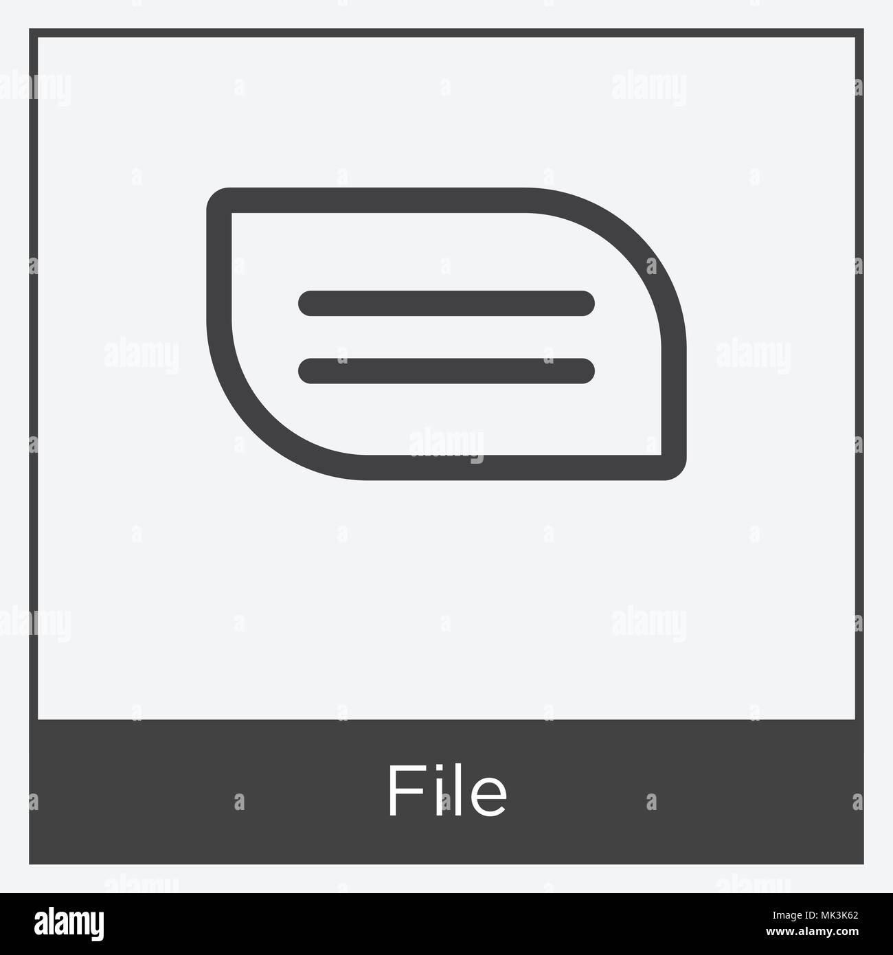 File icon isolated on white background with gray frame, sign and symbol ...