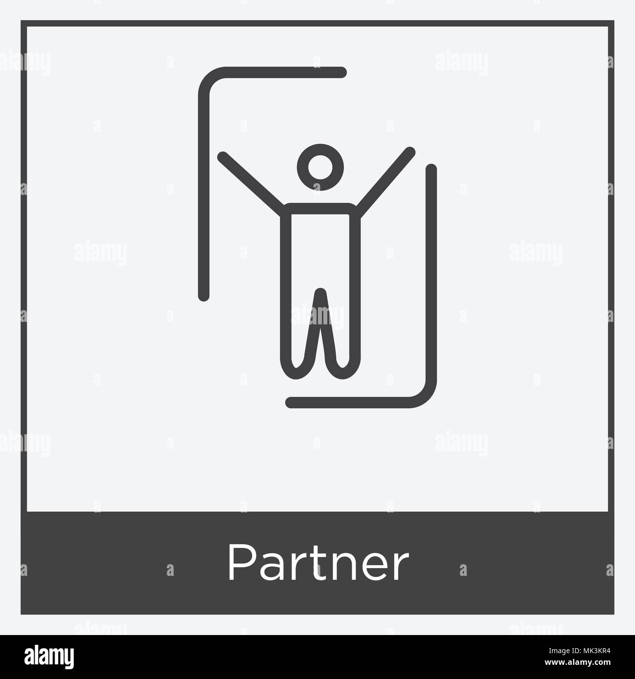 Partner icon isolated on white background with gray frame, sign and ...