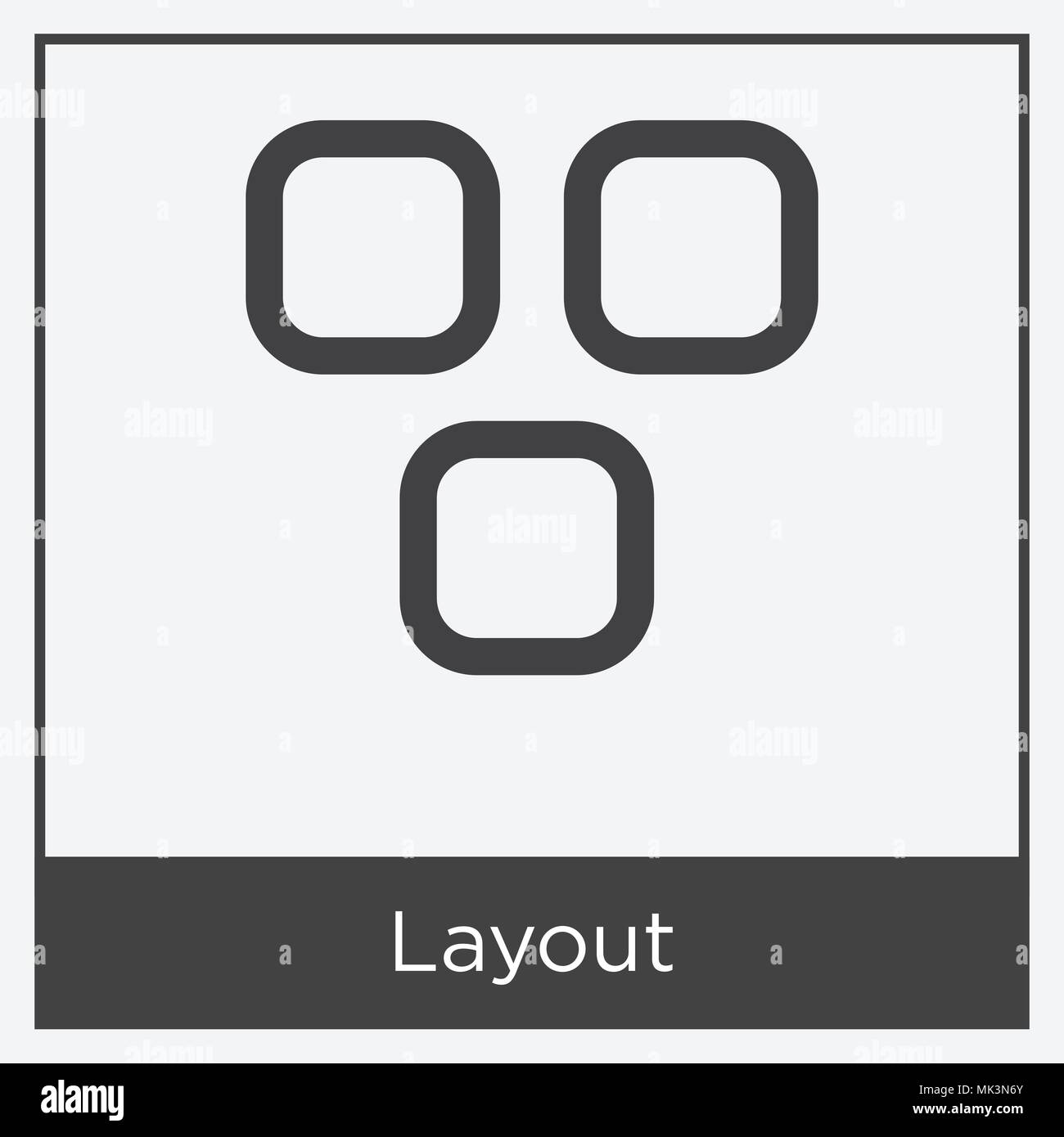 Layout icon isolated on white background with gray frame, sign and ...