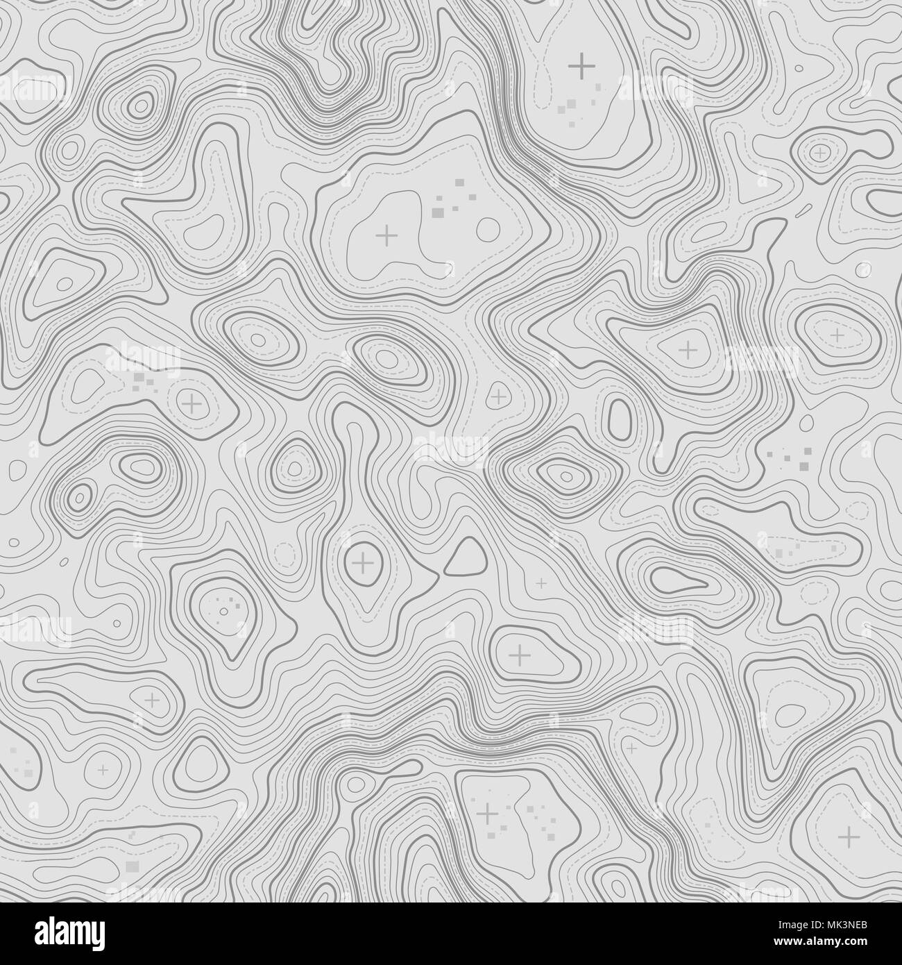 Seamless pattern. Topographic map background with space for copy Seamless texture. Line topography map contour background , geographic grid . Mountain hiking trail over terrain . Stock Vector