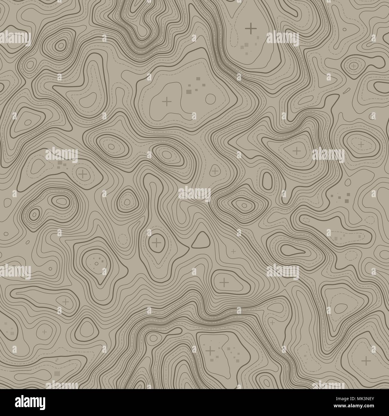 Seamless pattern. Topographic map background with space for copy Seamless texture. Line topography map contour background , geographic grid . Mountain hiking trail over terrain . Stock Vector