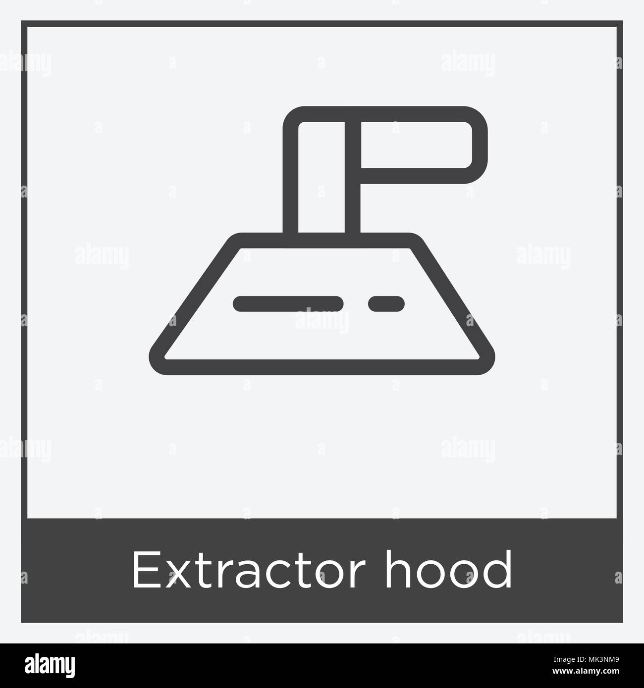 Extractor hood icon isolated on white background with gray frame, sign and symbol Stock Vector