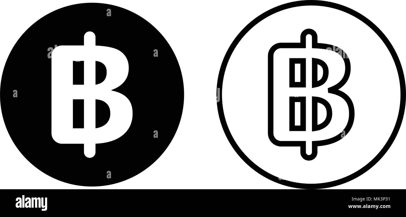 Thailand baht currency symbol icon, isolated on white background Stock ...